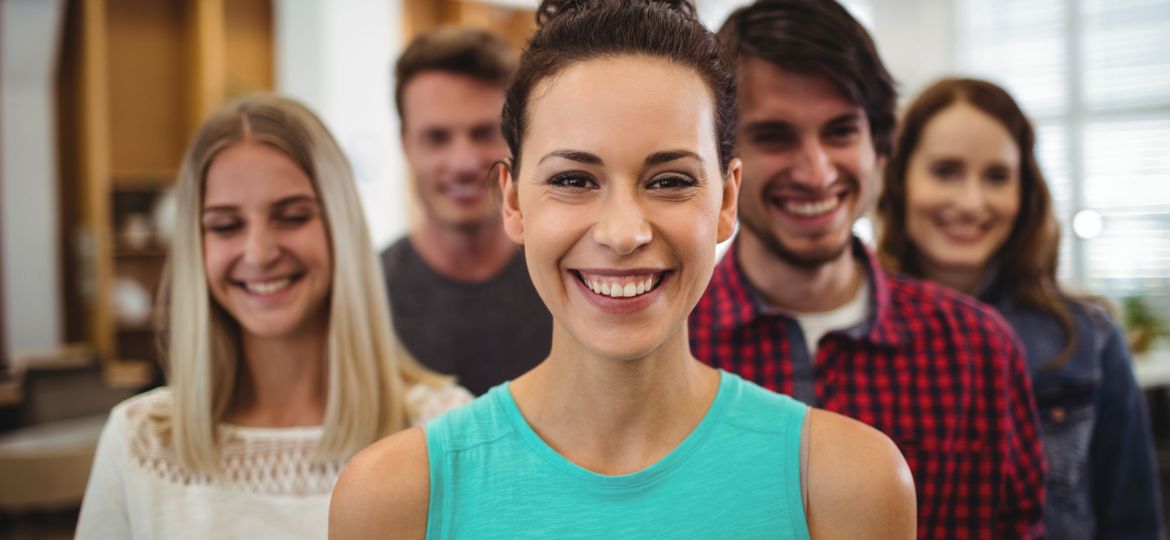 Close-up of business executives in office