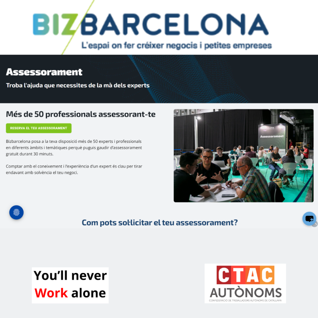 CTAC Autònoms al Bizbarcelona i Saló de l'Ocupació: Oportunitats per a emprenedors i autònoms/es.